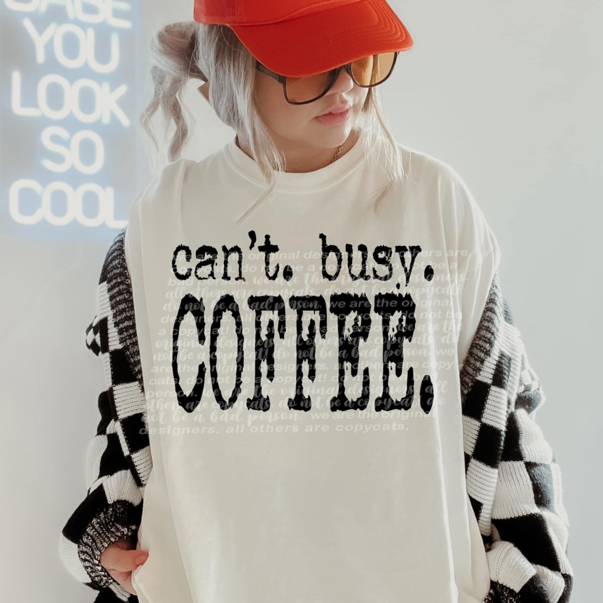 Can’t Busy Coffee black TTD DTF transfer