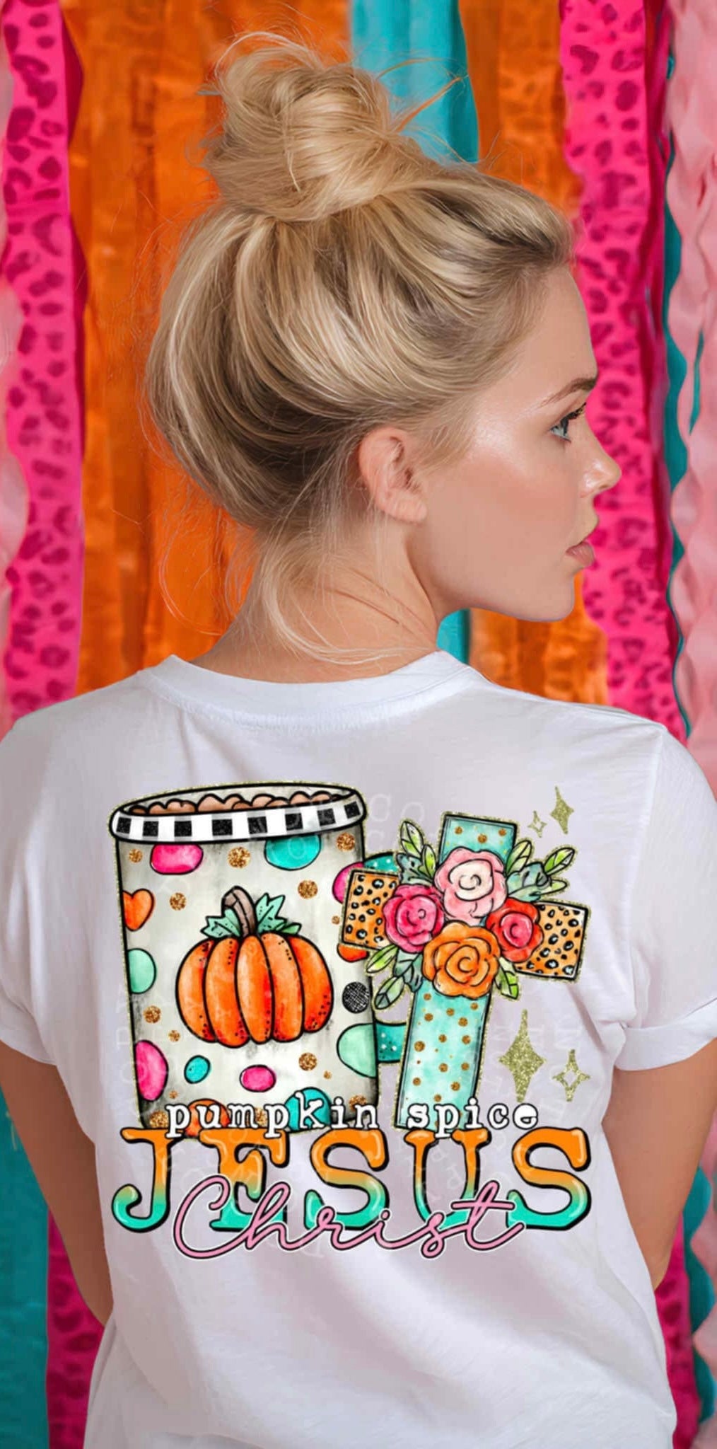 Pumpkin spice Jesus Christ BACK 107289 DTF transfer