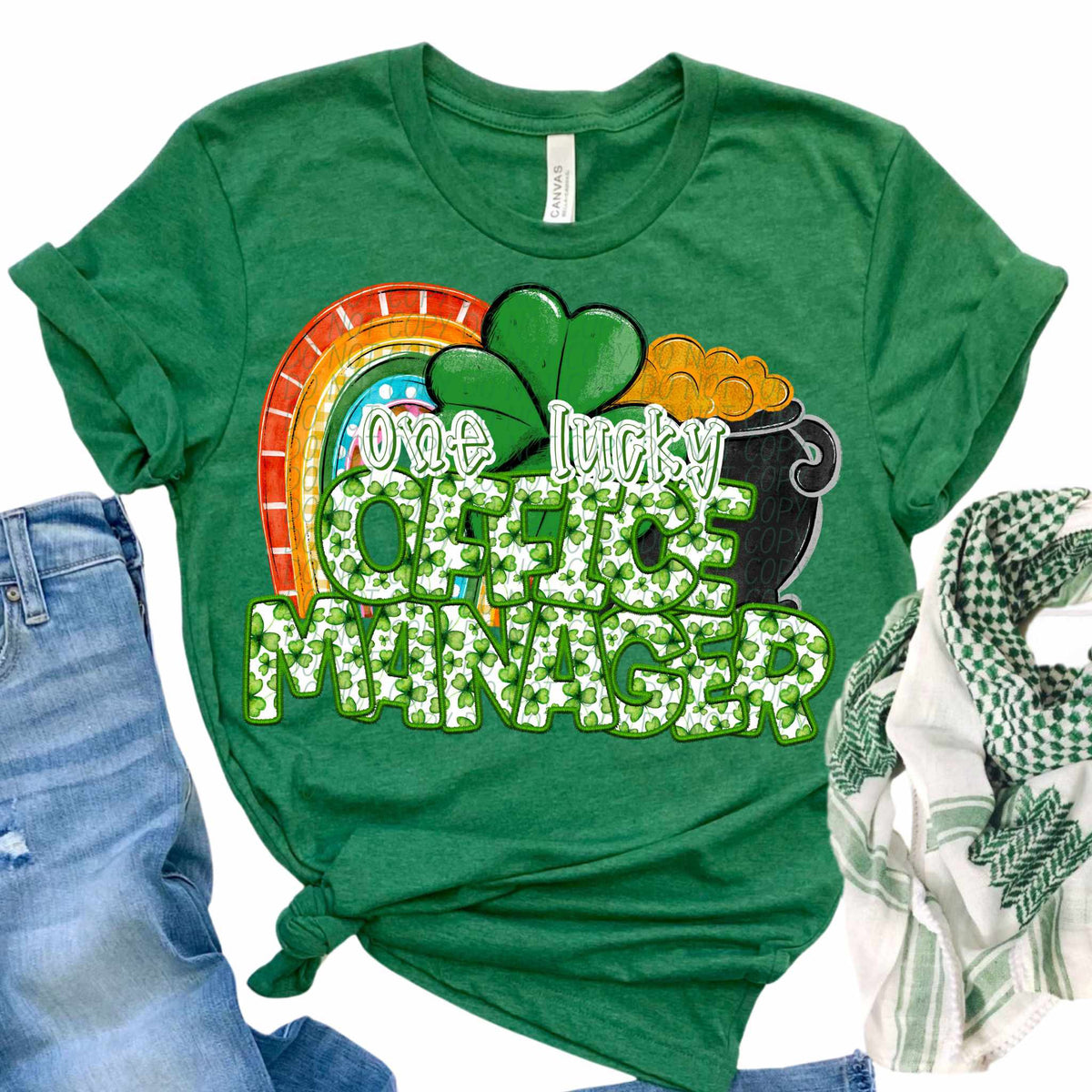 One lucky office manager (CITY) 84145 DTF transfer