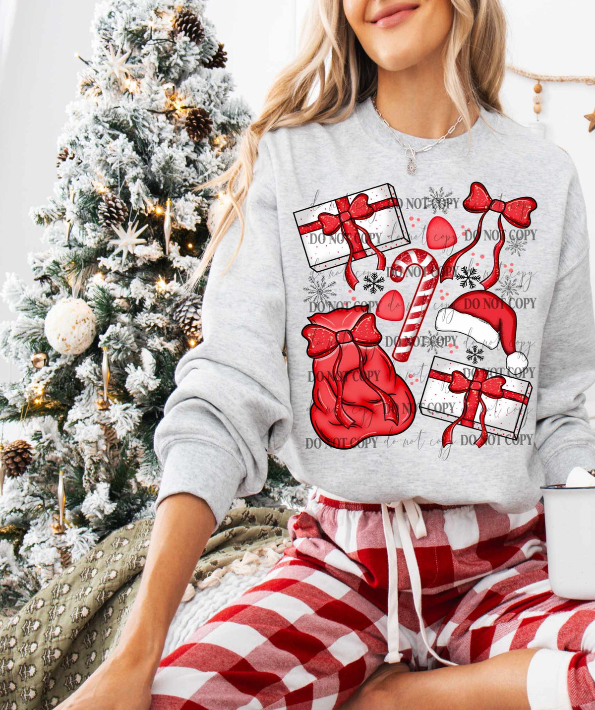 Red Christmas present cluster  62754 DTF transfer