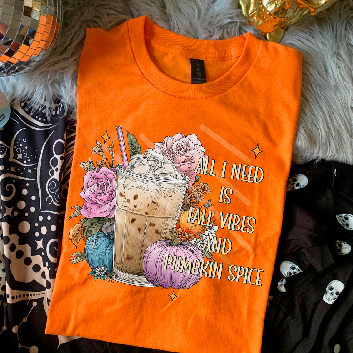All I need is fall vibes and pumpkin spice 110784 DTF transfer