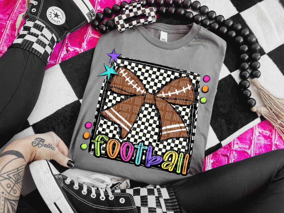 Football 2 checkered preppy bright (Caplinger) 91473 DTF transfer