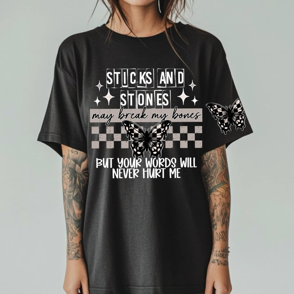 Sticks and stone WHITE BACK (CSC) 90988 DTF transfer