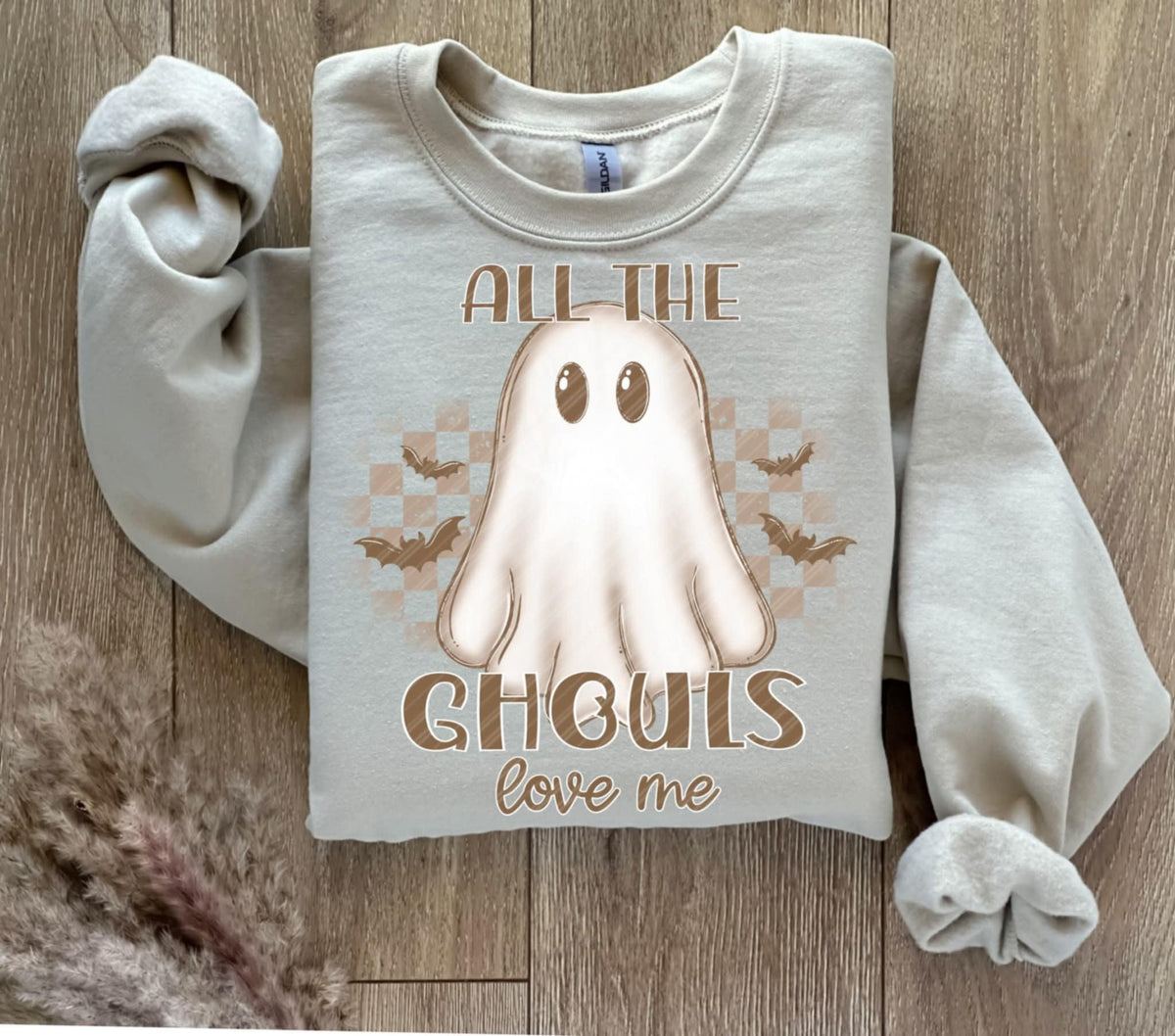All The Ghouls Love me ghost and checker (Linda) DTF Transfer