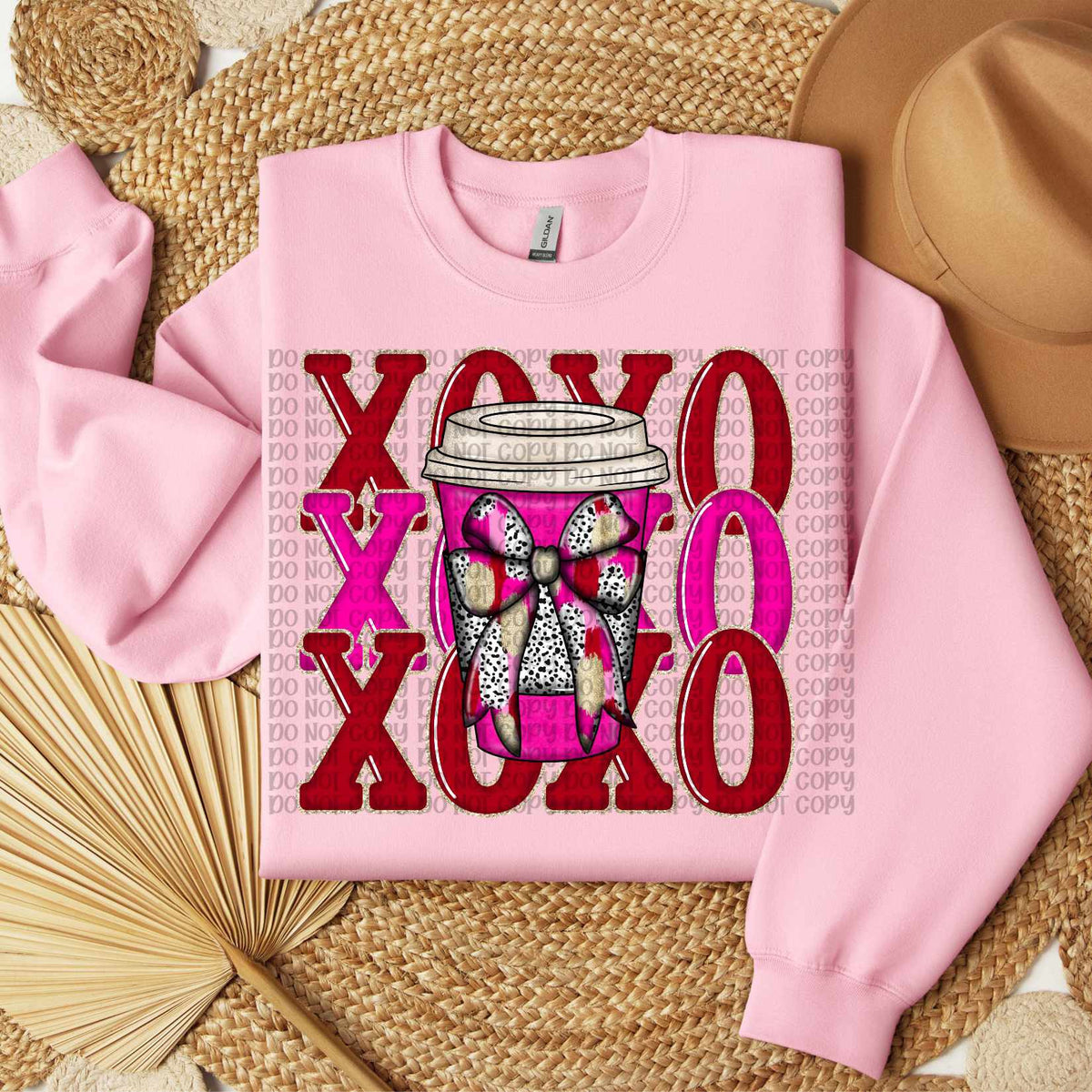 Xoxo stacked coffee cup (VP) 80742 DTF transfer