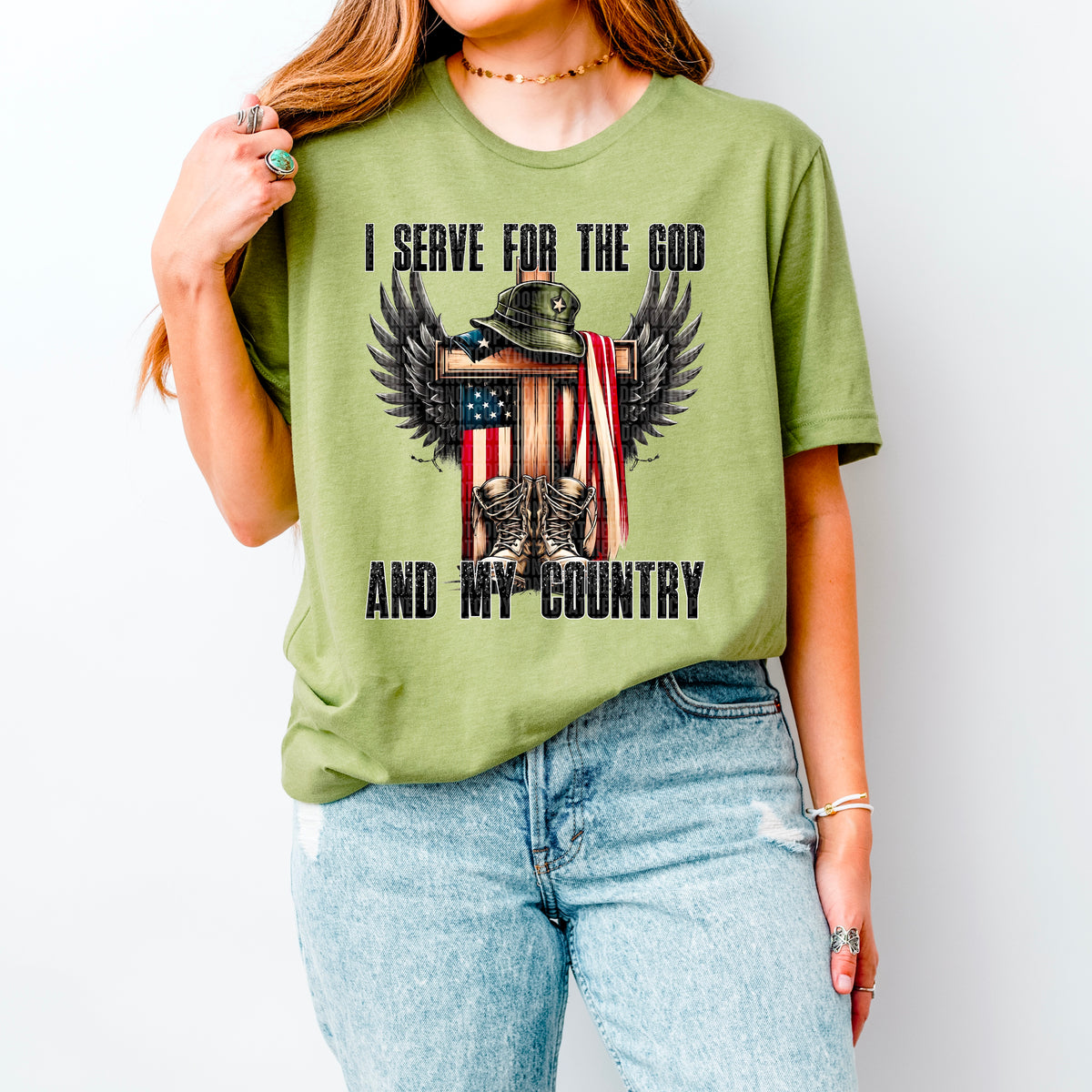I serve for god and the country 91605 DTF transfer