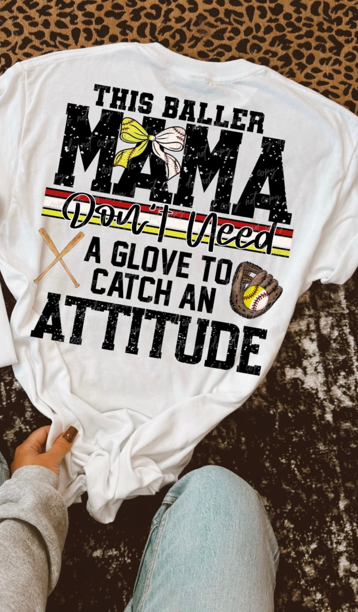 This baller mama don’t need a glove to catch an attitude BOW (VIRGO) 90606 DTF transfer
