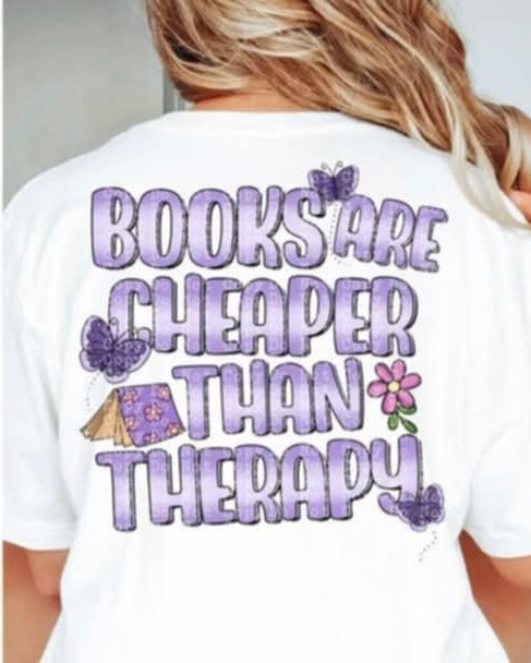 Books are cheaper than therapy BACK (Cstage) 97796 DTF transfer