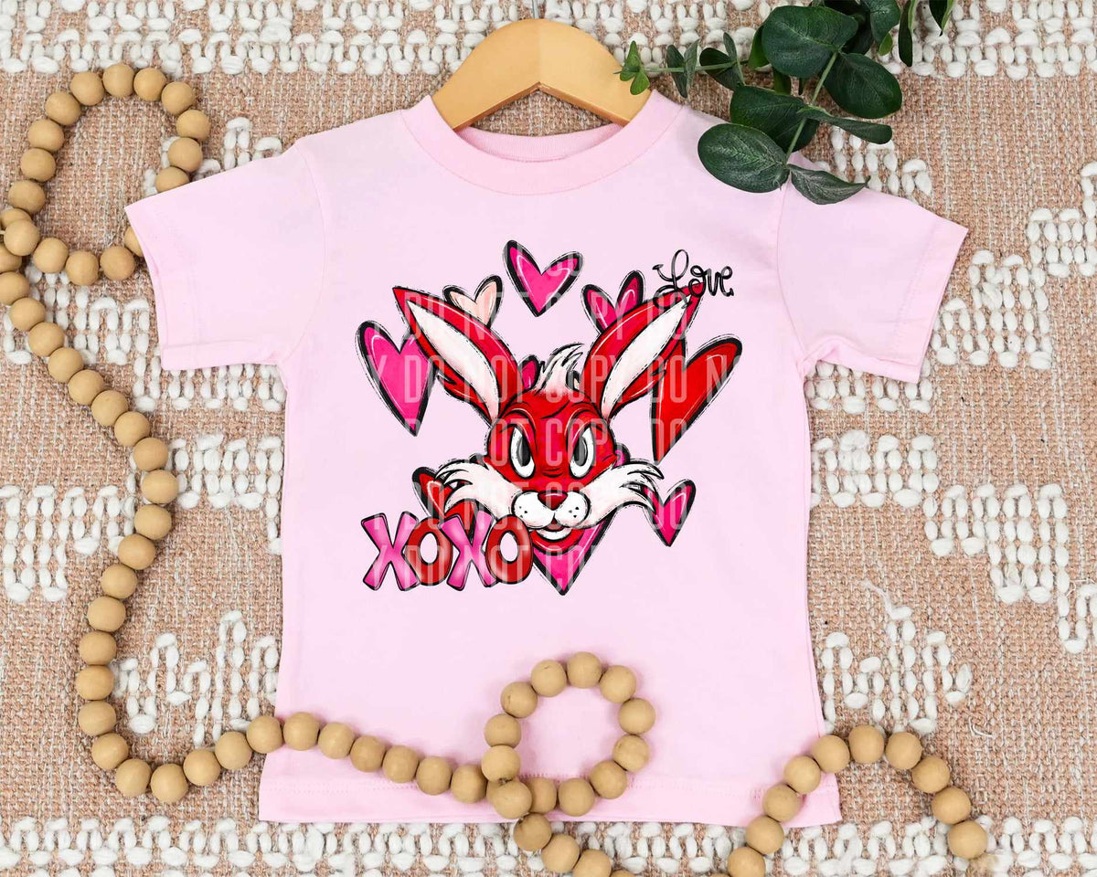 Xoxo red rabbit (caplinger) 73360 DTF transfer