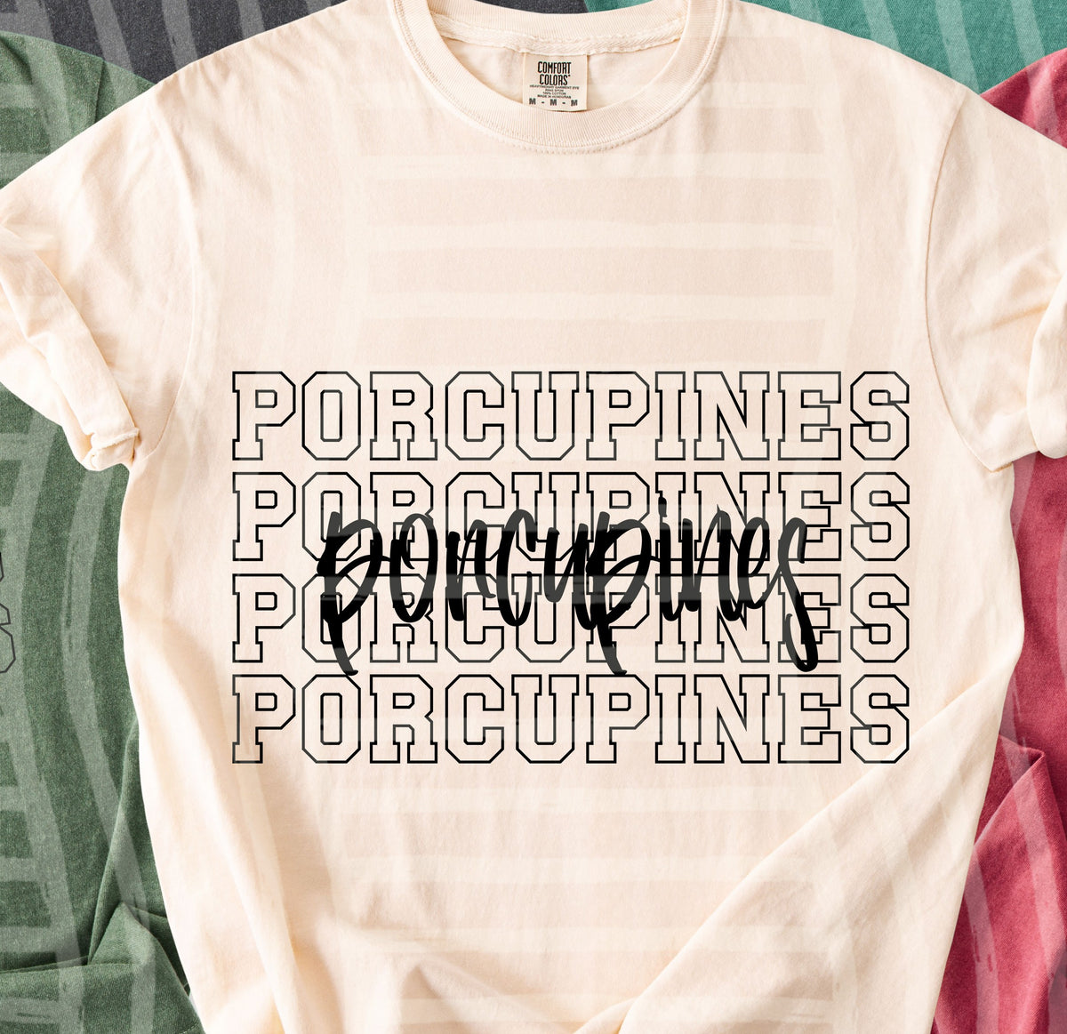 porcupines simple stacked outlines (Caplinger) DTF Transfer