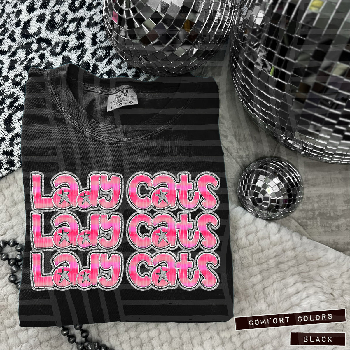 Lady Cats Pink Stacked (Caplinger) 101908 DTF transfer