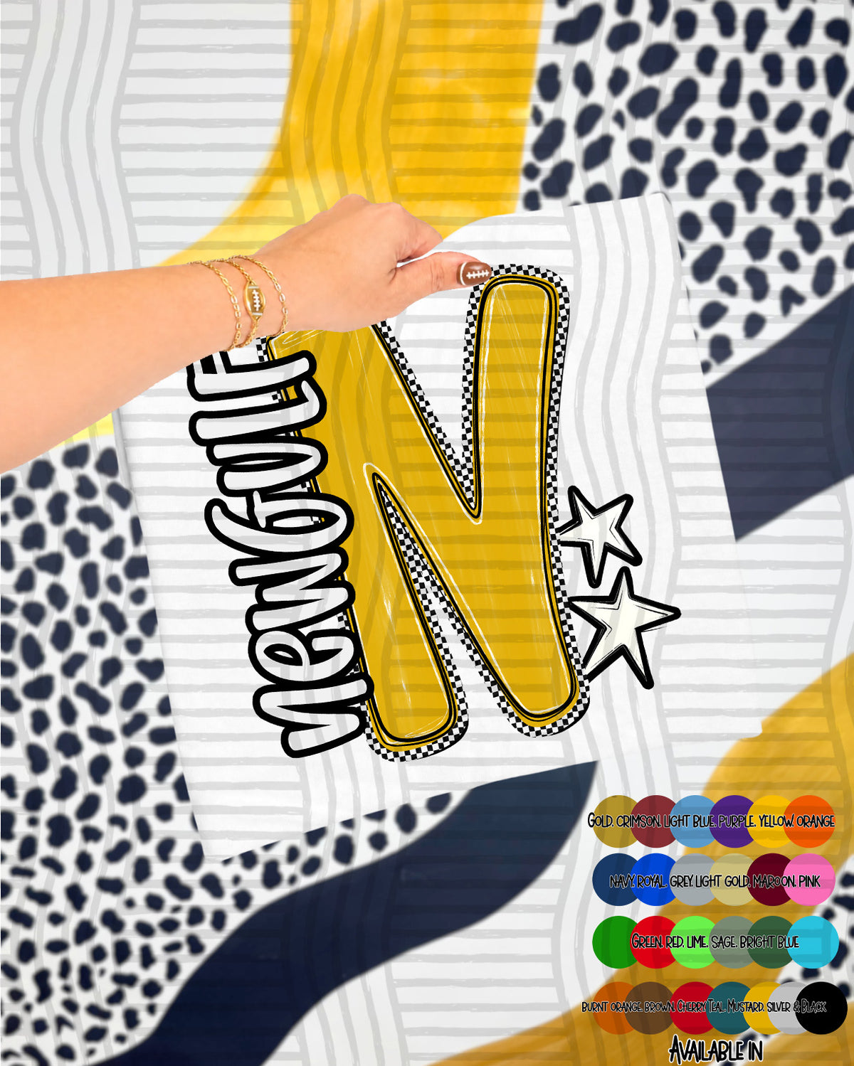 Newgulf Checker Crush Yellow (Caplinger) DTF transfer