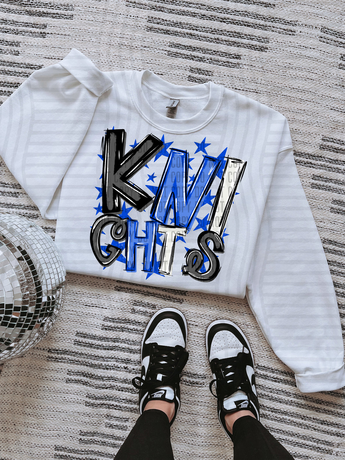 knights black and blue with blue stars (caplinger) DTF Transfer
