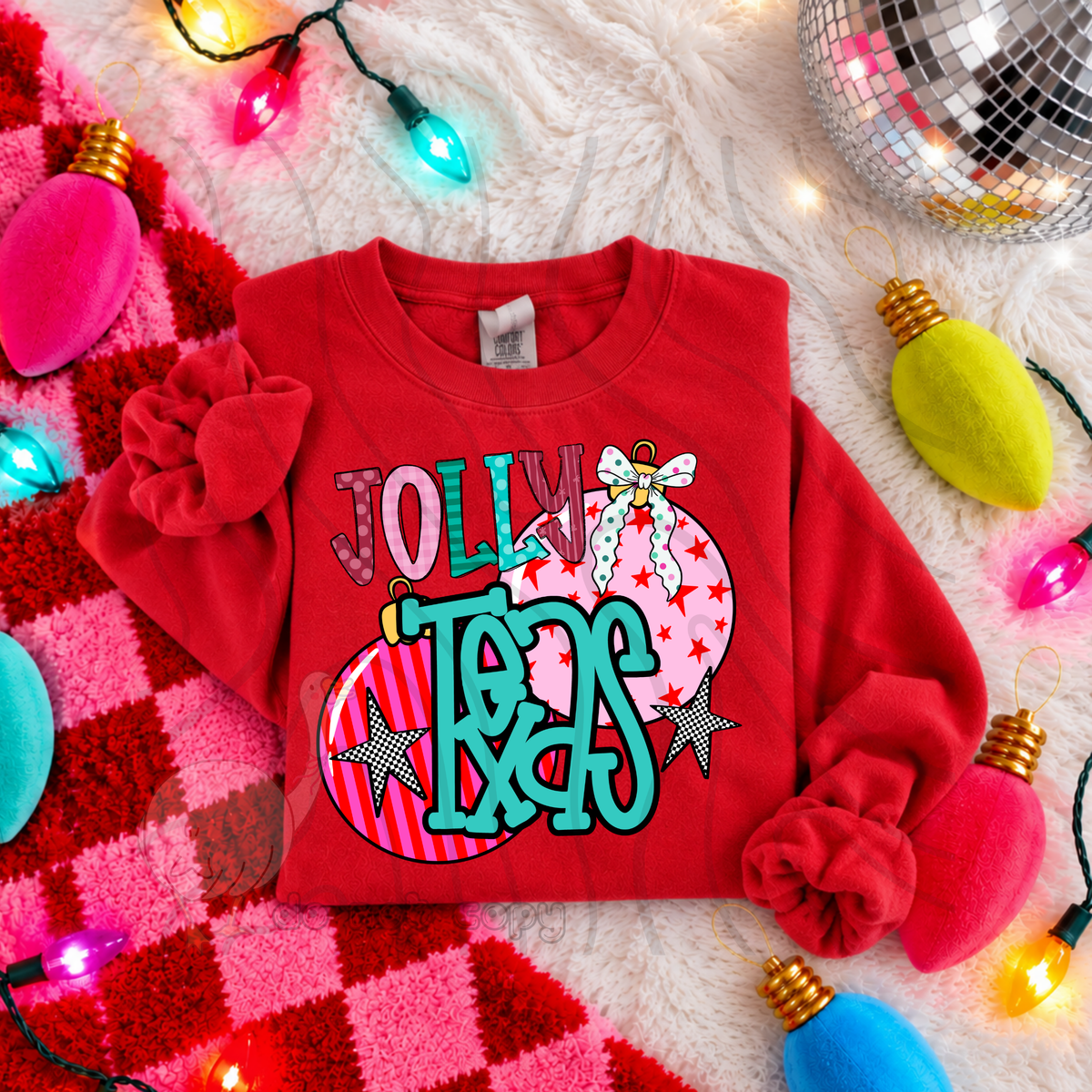 Jolly Texas pink ornaments (DKD) DTF Transfer