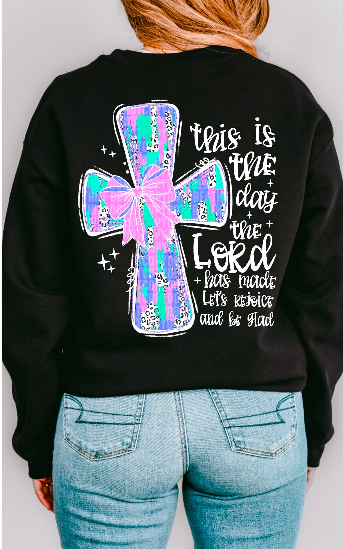 This is the day cross white font 93377 DTF transfer