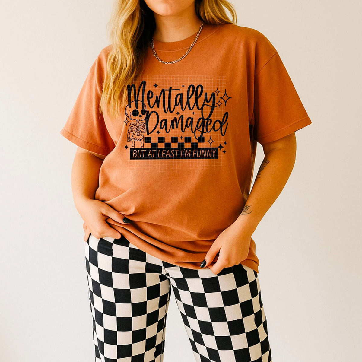 Mentally Damaged Skeleton BLACK (CSC) DTF Transfer