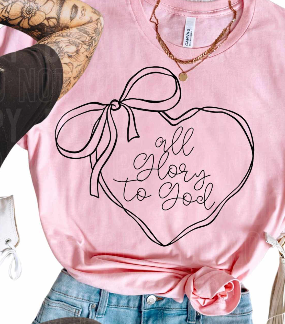 All Glory to God BLACK (SBB) DTF transfer