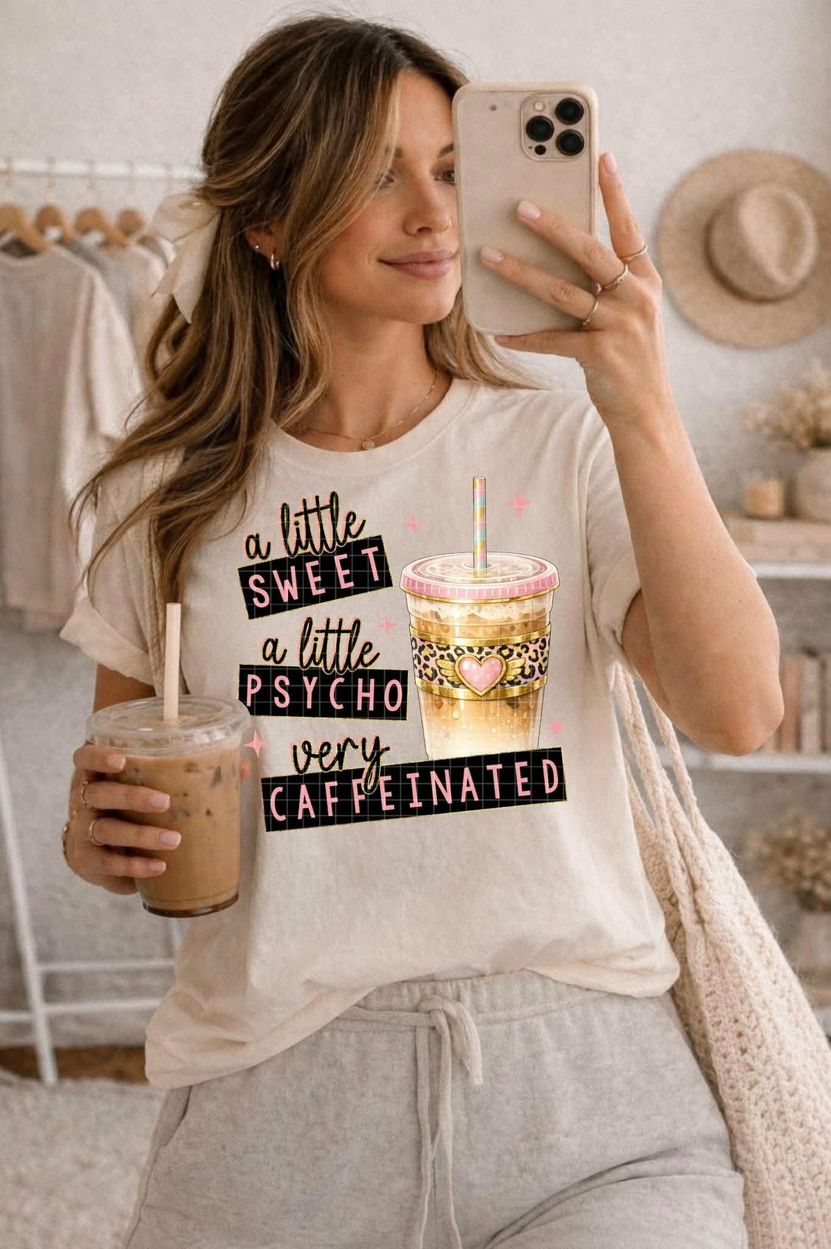 A little sweet a little psycho very caffeinated (C’s) DTF Transfer