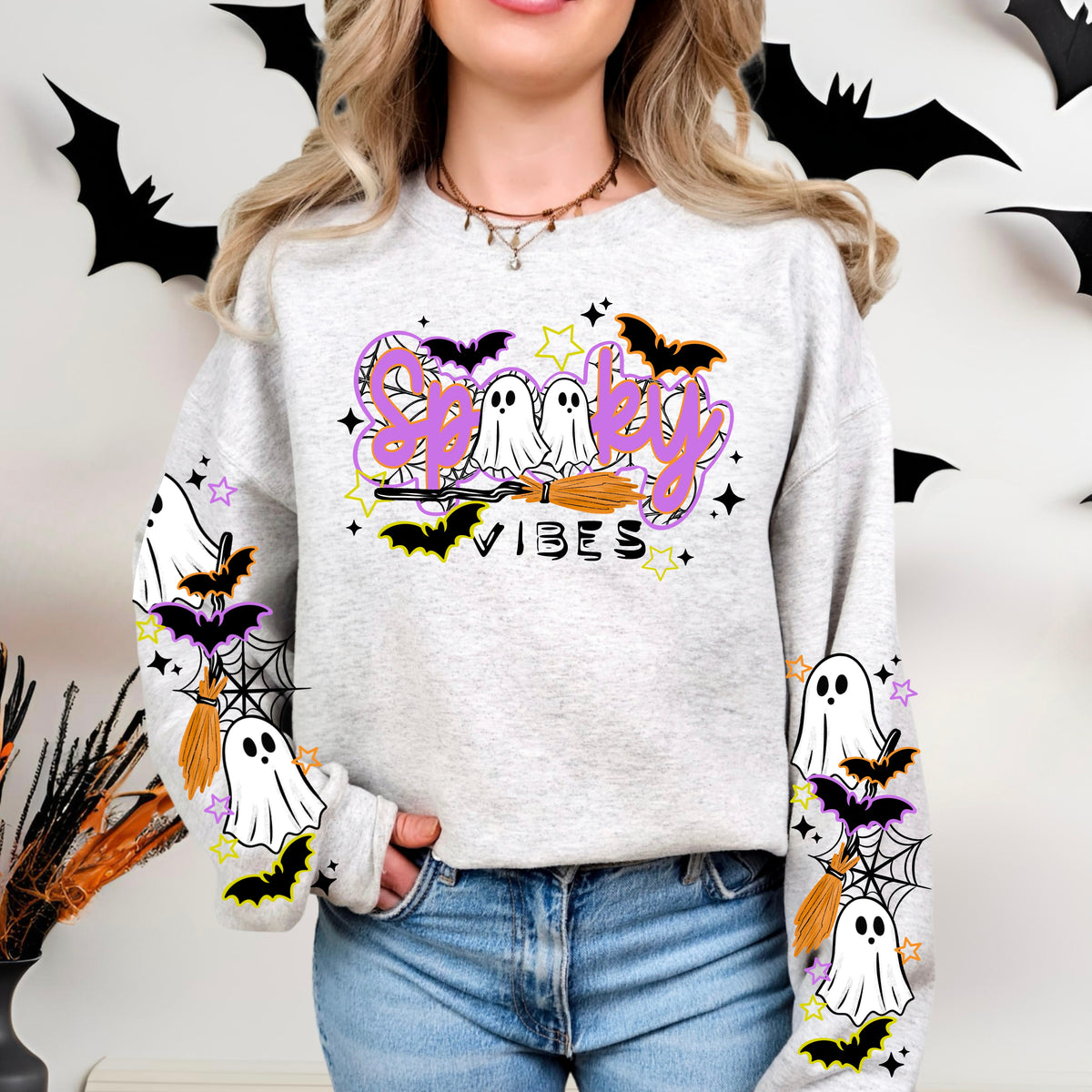Spooky vibes black accents (front only) (CSC) DTF Transfer