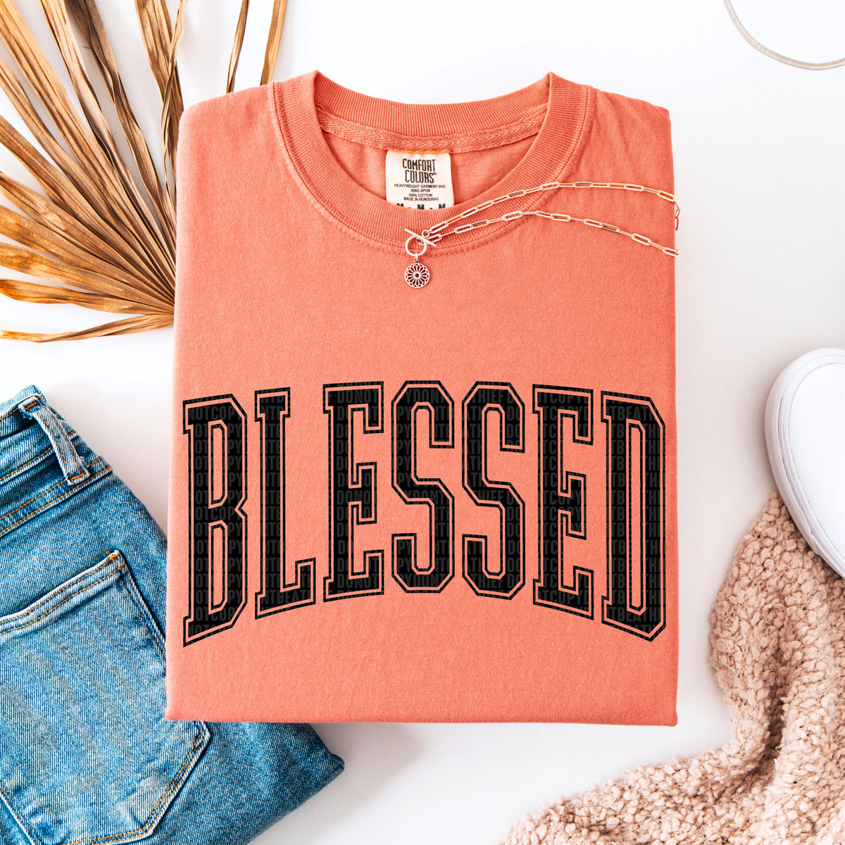 Blessed varsity font 94858 DTF transfer