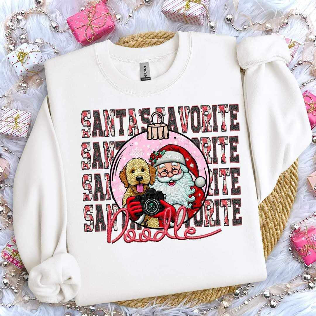 Santa’s favorite doodle stacked (VIRGO) 65807 DTF transfer