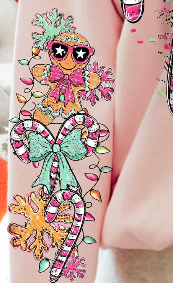 Gingerbread with snowflakes SLEEVE (ag) DTF Transfer