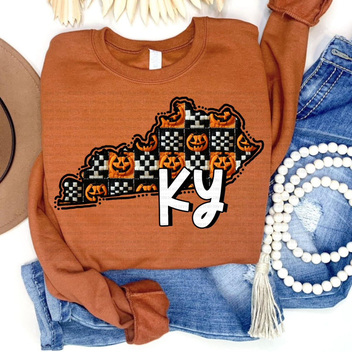 Kentucky pumpkin checker REVEL DTF transfer