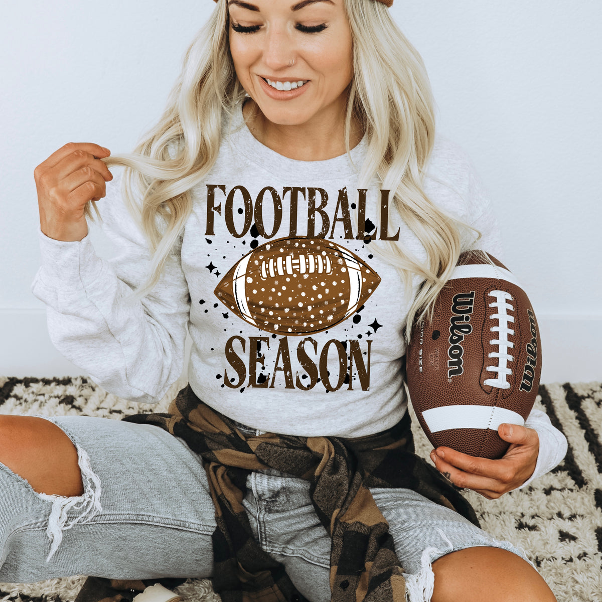 Football season with polkadot football (CSC) DTF Transfer