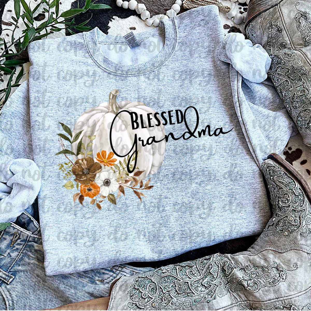 Blessed grandma white pumpkin (vintage) 60732 DTF transfer