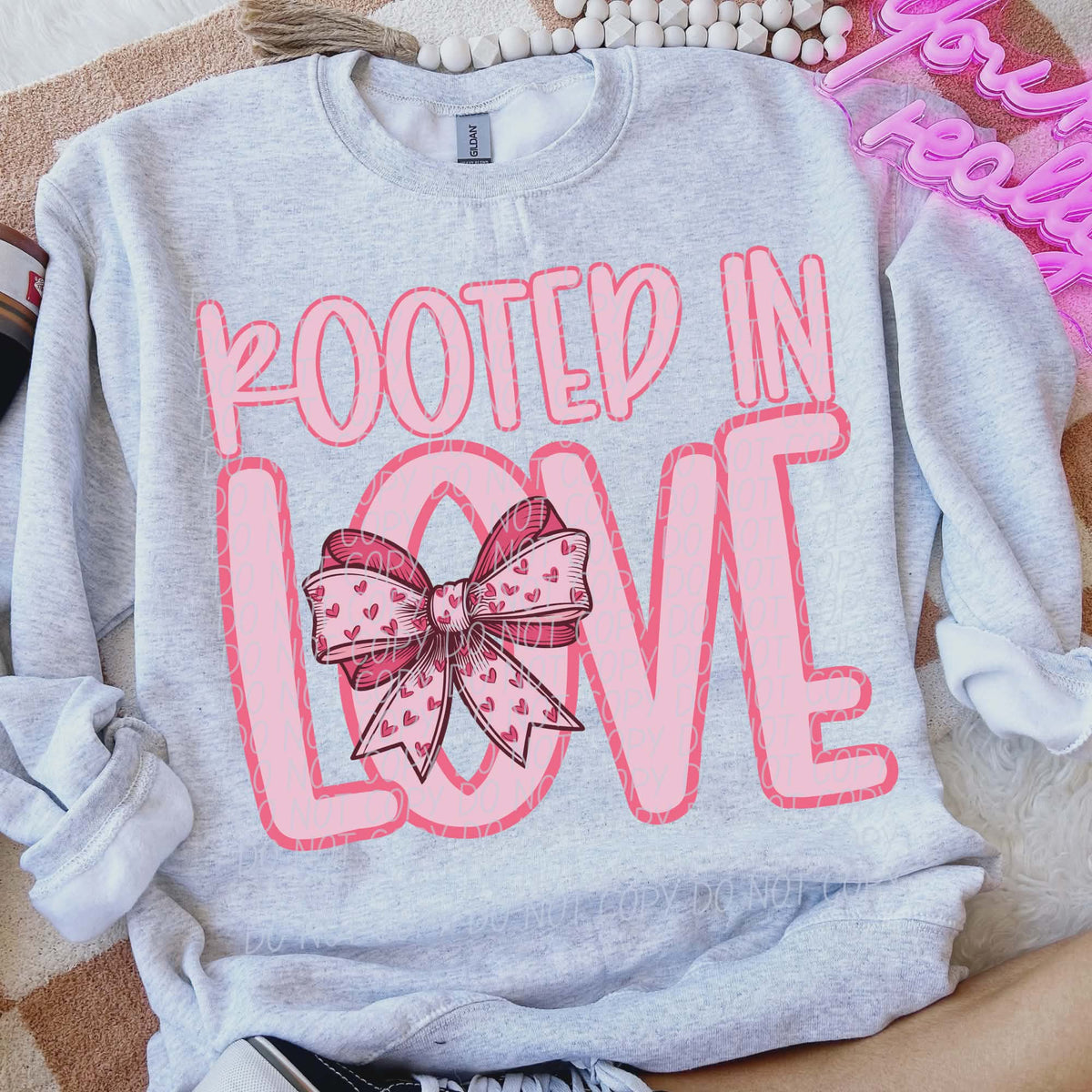 Rooted in Love Bow (city) DTF transfer