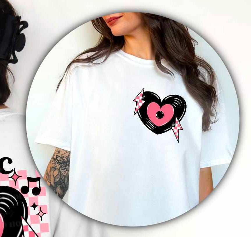 Music has my heart black pocket (CSC) 77266 DTF transfer