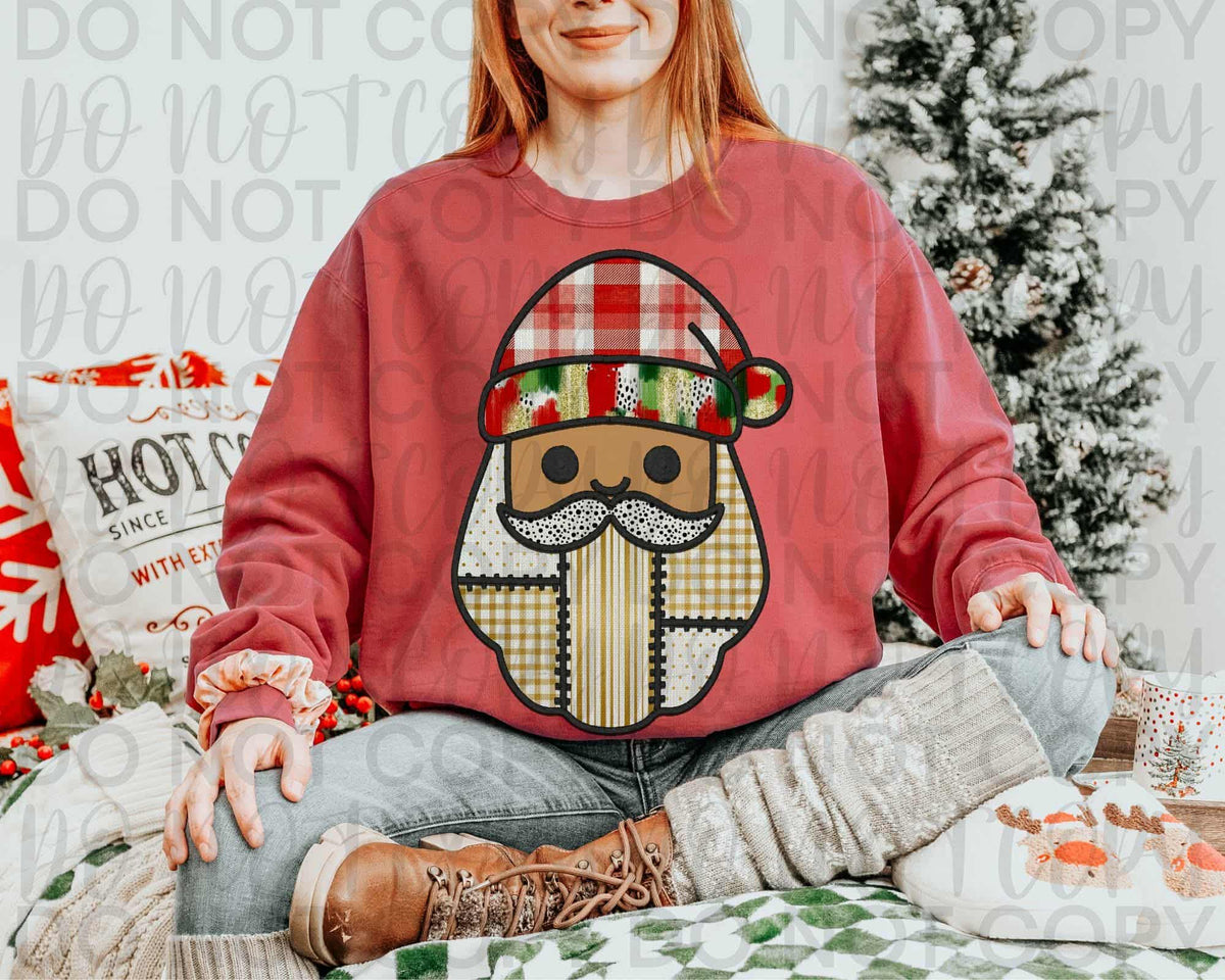 Patchwork Santa (medium skin tone) Revel 112808 DTF Transfer