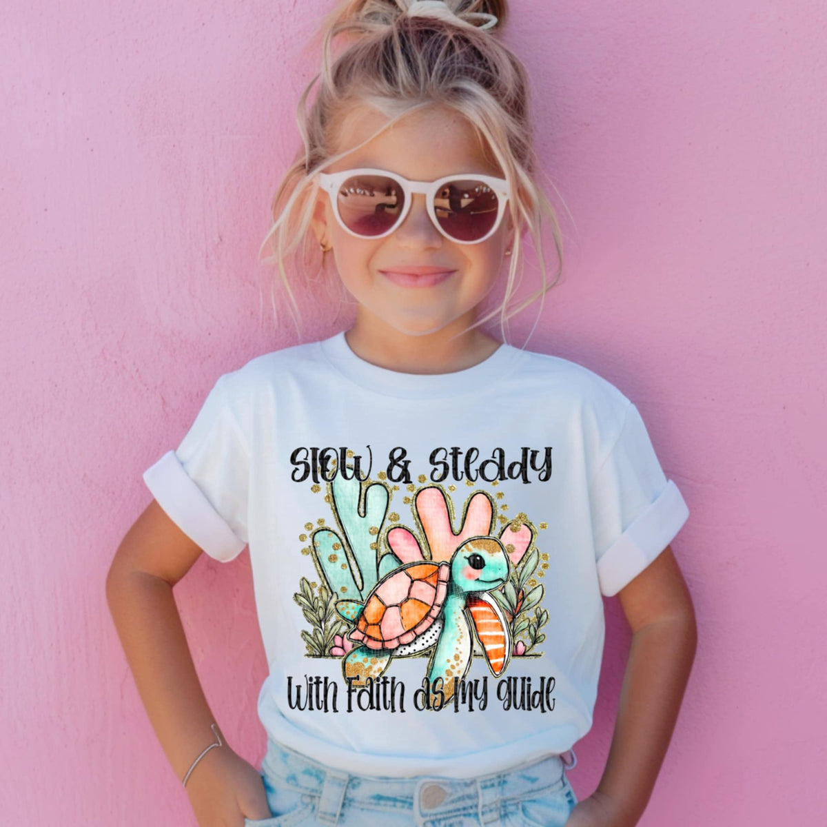 Slow & steady with faith as my guide turtle (SDD) 107427 DTF transfer