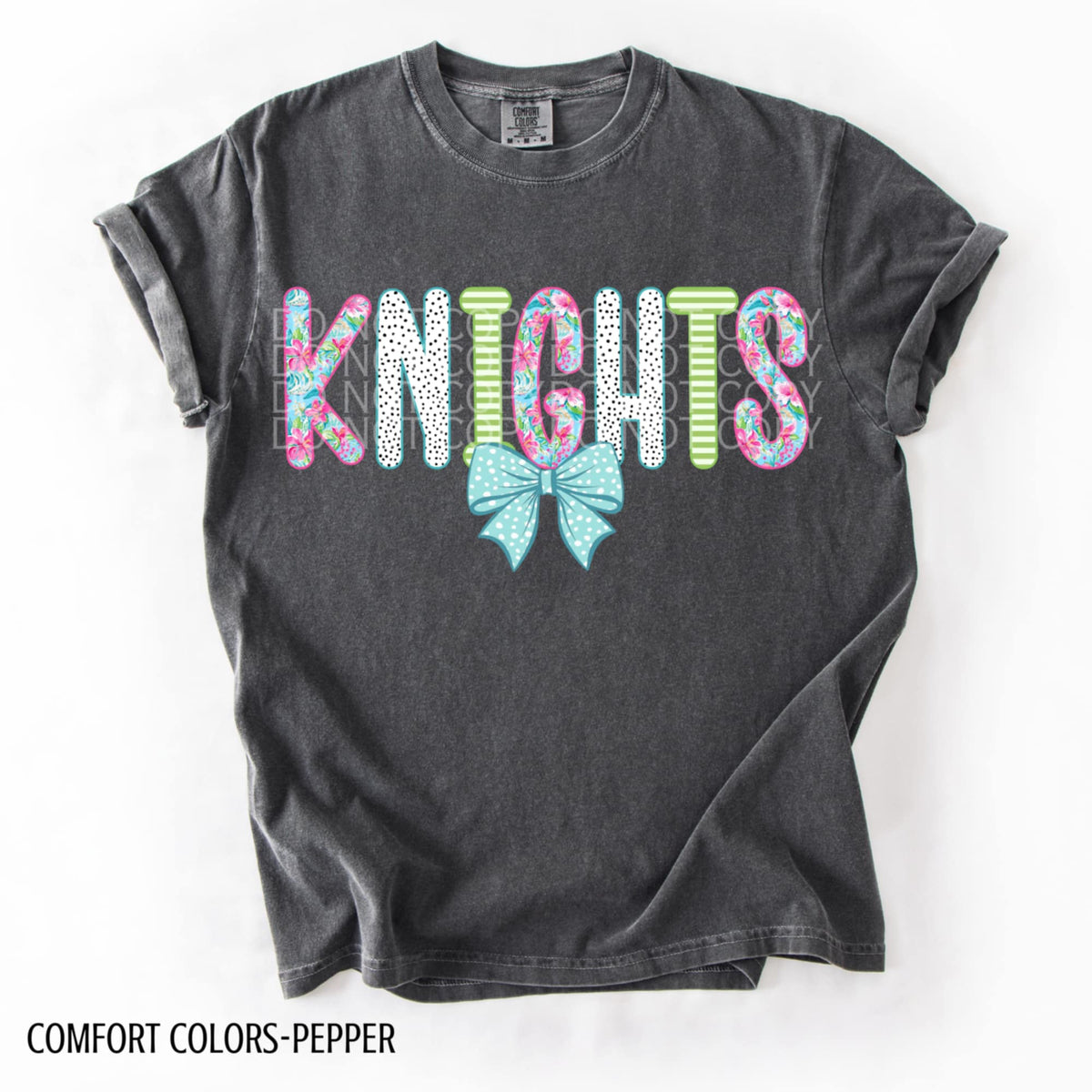 Knights blue bow (CSG) 92409 DTF transfer