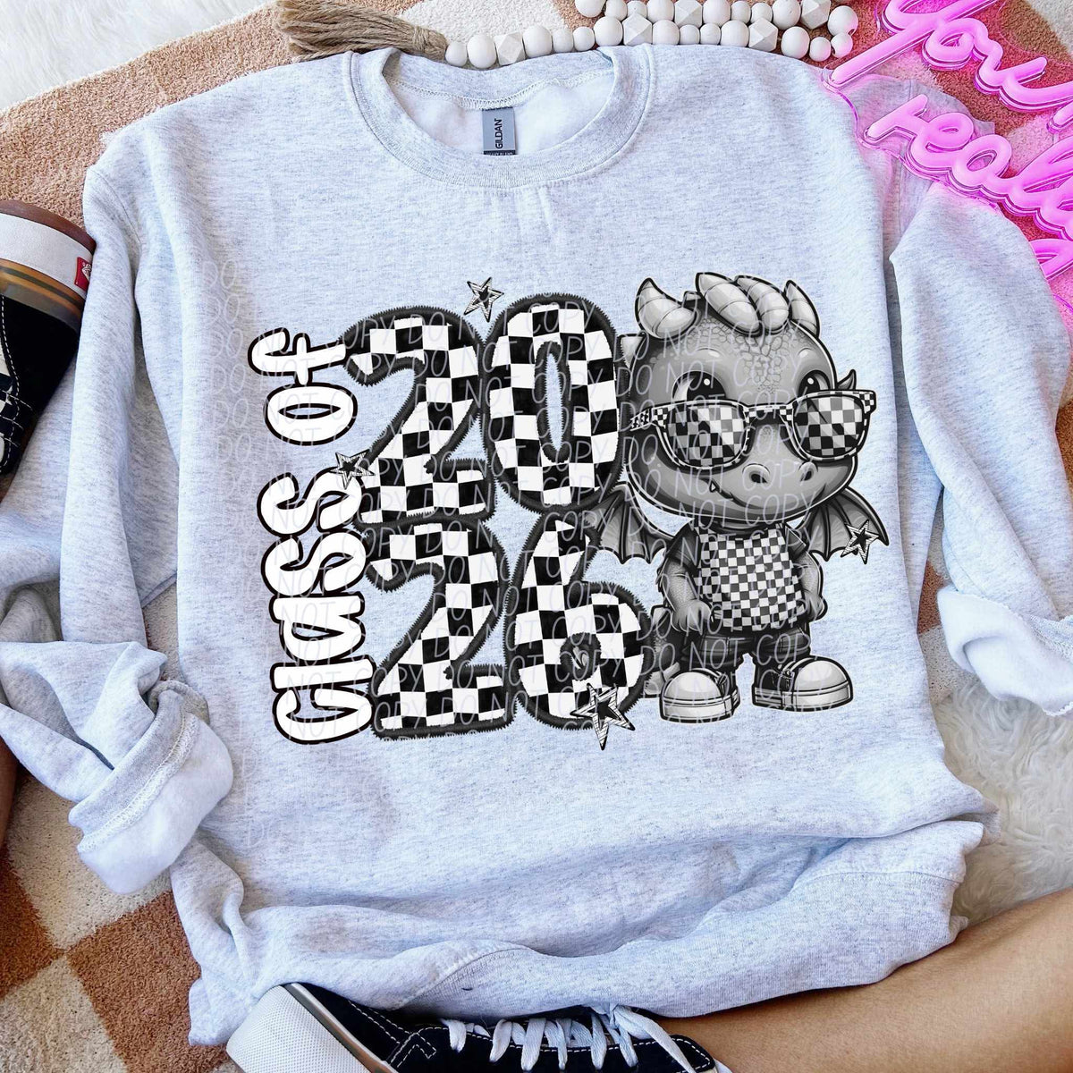 Class of 2026 checkered Dragons city DTF transfer