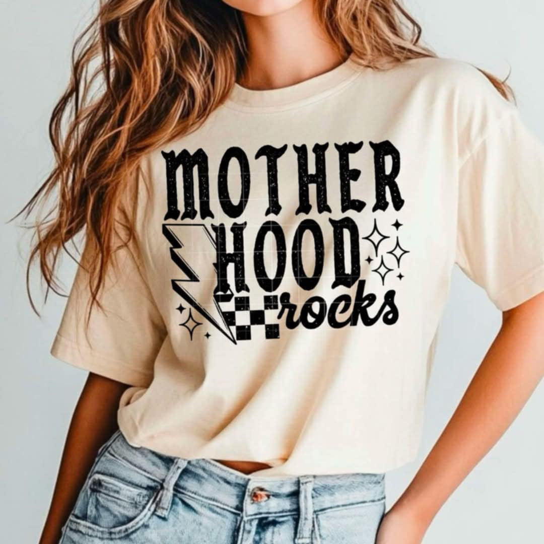 Motherhood rocks BLACK (CSC) 91561 DTF transfer