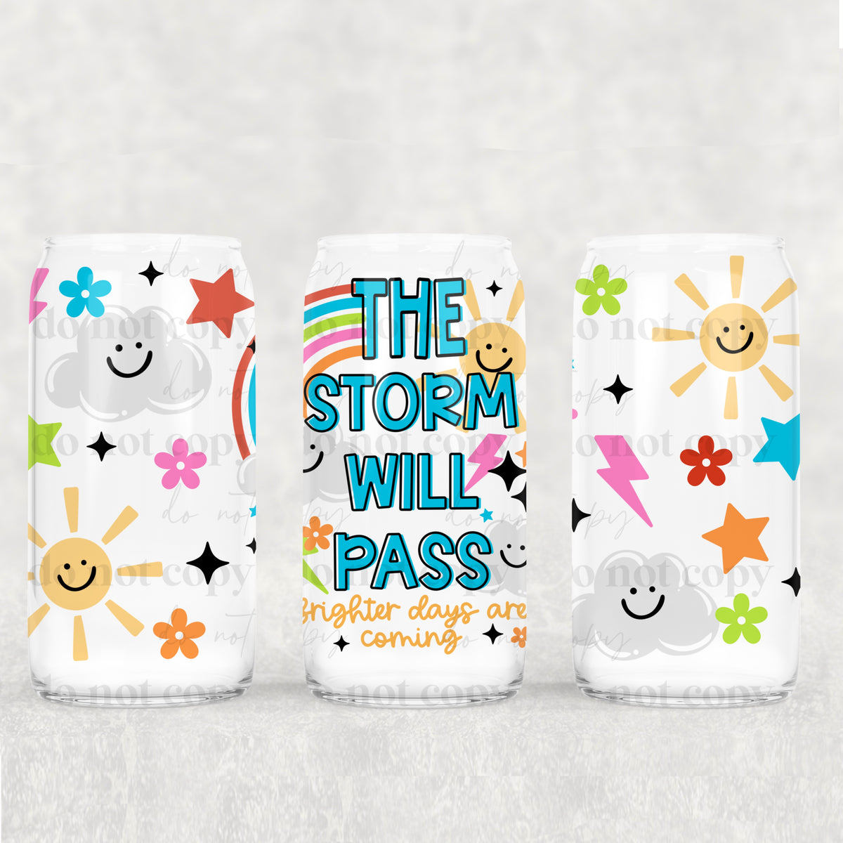 The storm will pass sun and cloud (CSC) UV DTF WRAP