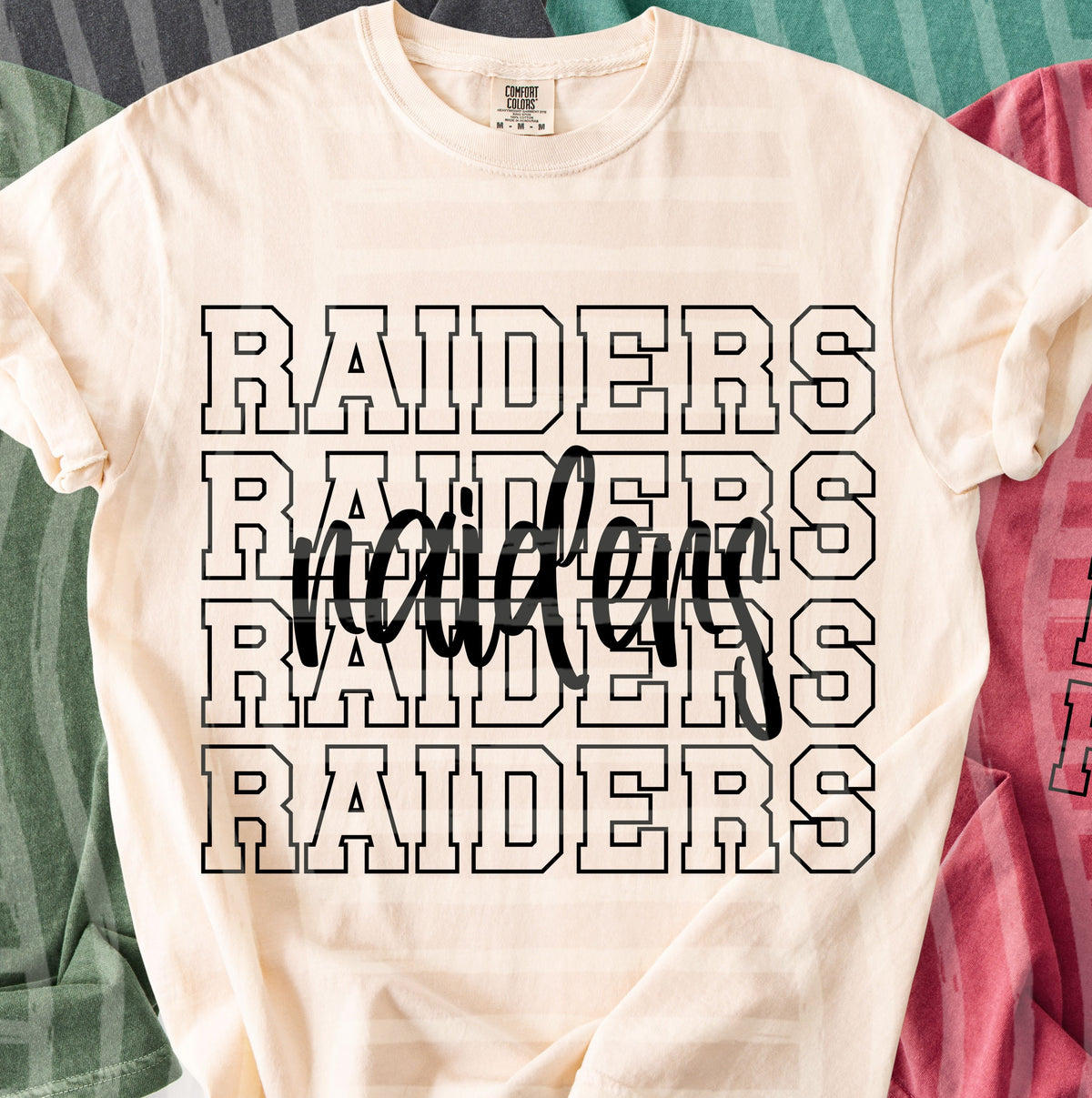 raiders simple stacked outlines (Caplinger) DTF Transfer