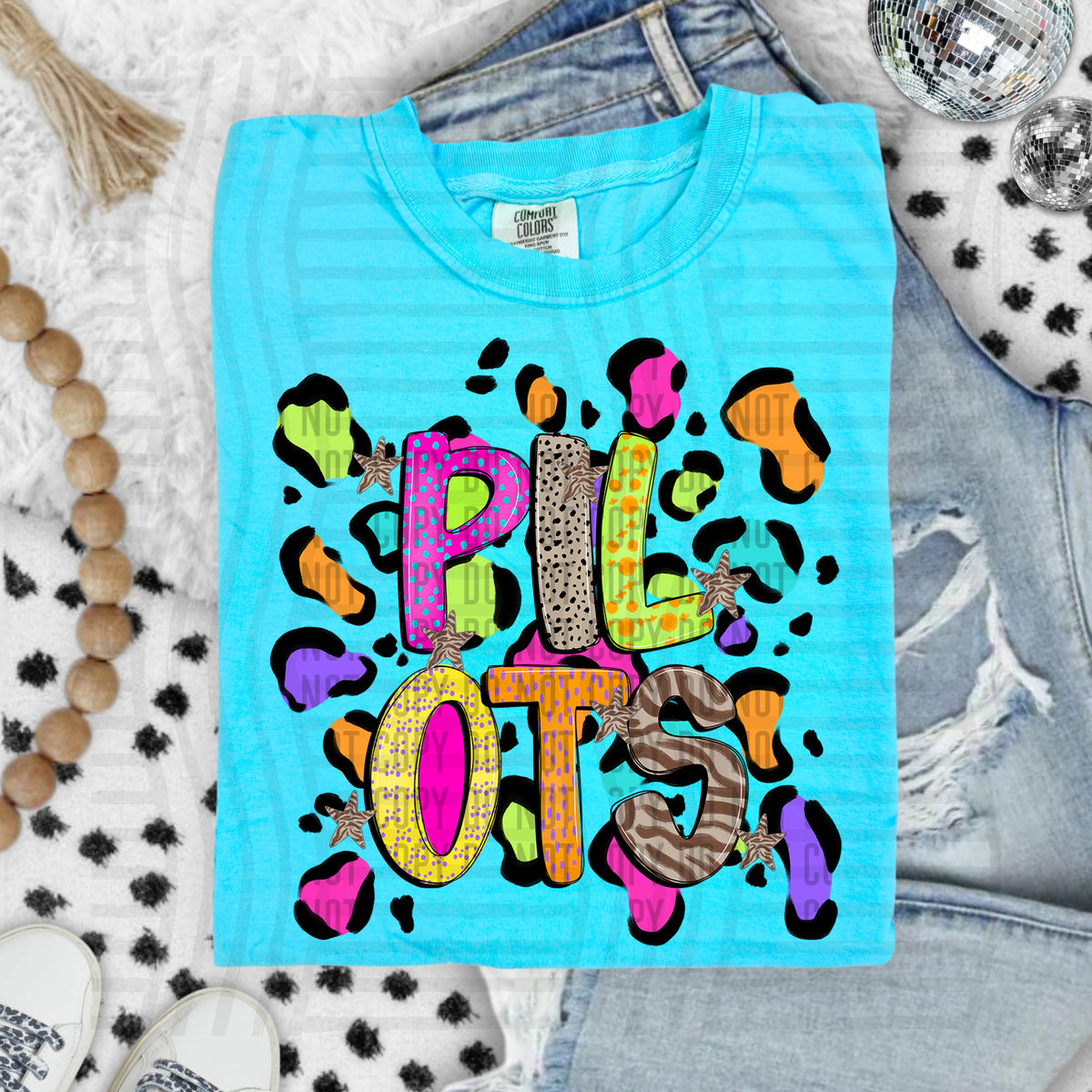 Pilots Funky Mix Up Leopard Mascot (Caplinger) DTF transfer