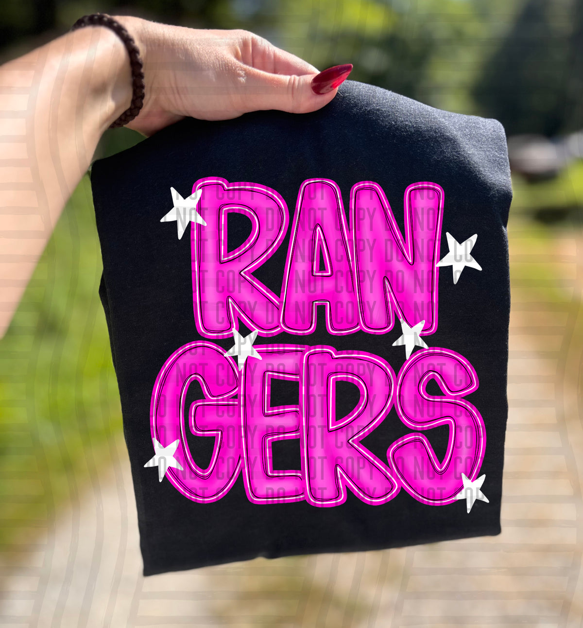 Rangers Pink And Preppy Split 112934 DTF transfer