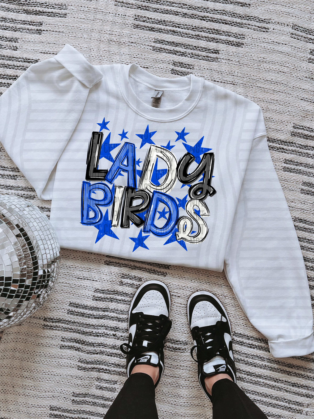 ladybirds black and blue with blue stars (caplinger) DTF Transfer