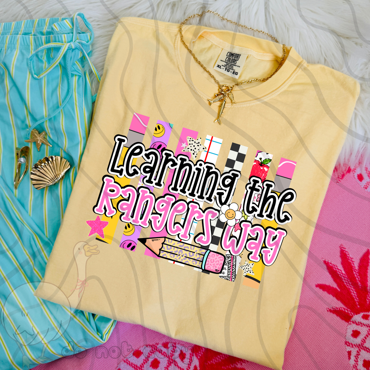 Learning the rangers way school stripes (DKD) DTF Transfer
