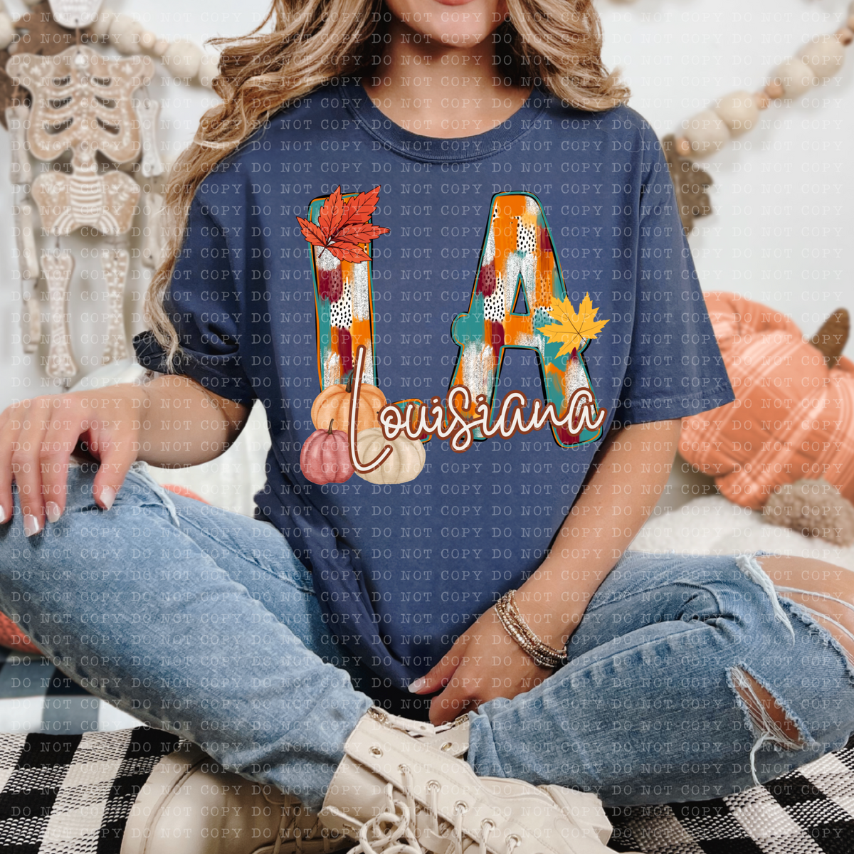 LA Louisiana Fall Watercolor 59788 DTF Transfer