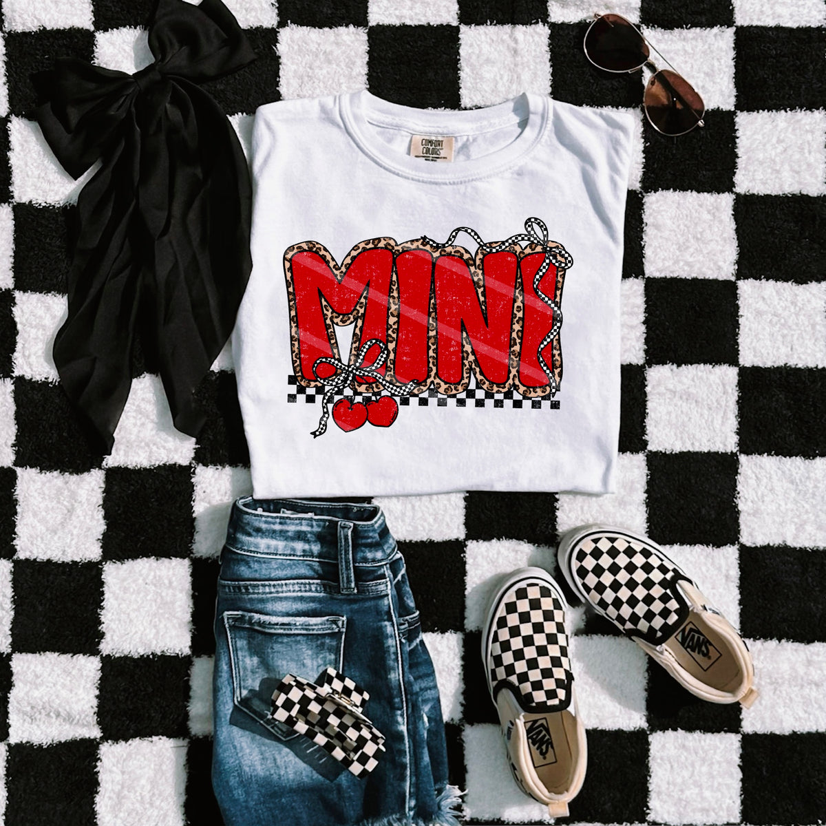 Mini checker and cherries scarlow 110309 DTF transfer