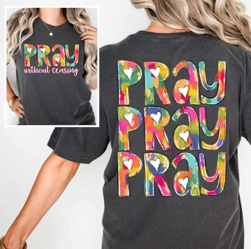 Pray brushstroke stacked BACK ONLY (S&G) 65456 DTF transfer
