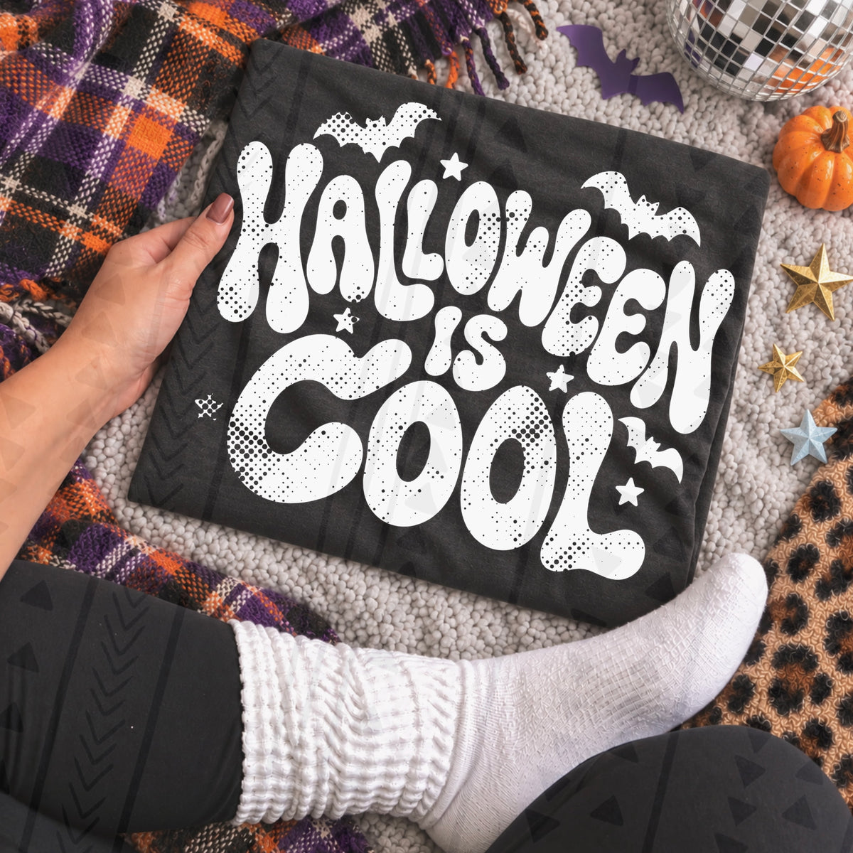 Halloween is cool WHITE distressed Sunday Special DTF transfer