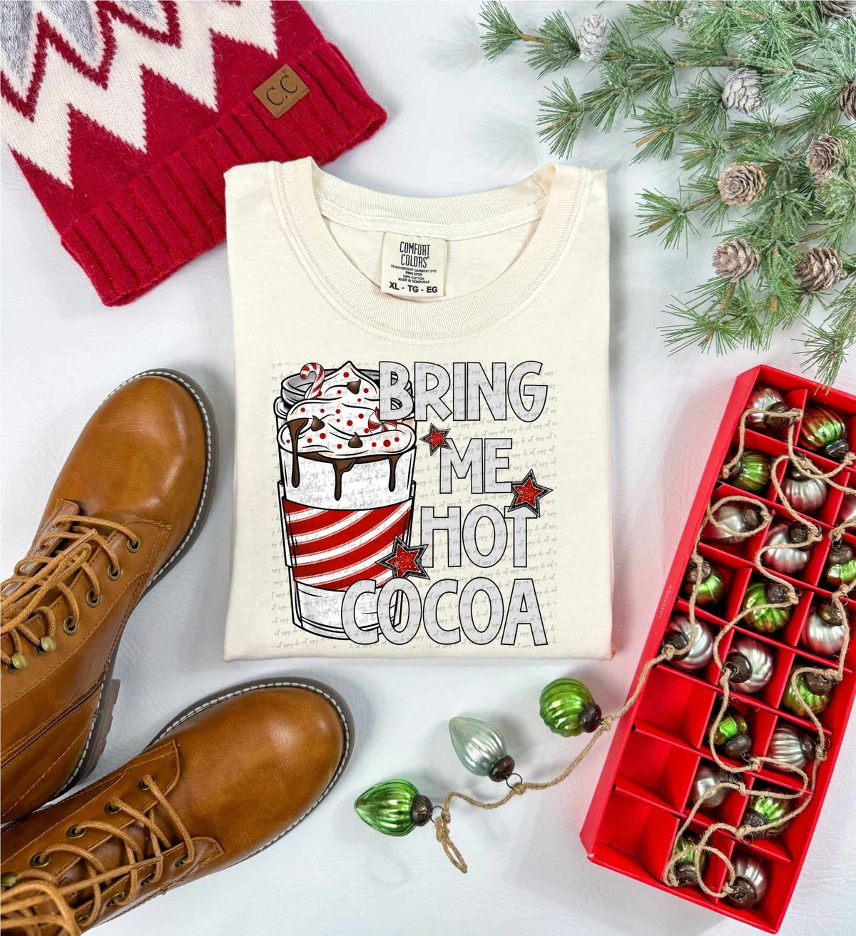 Bring me hot cocoa red and white cup 62674 DTF transfer