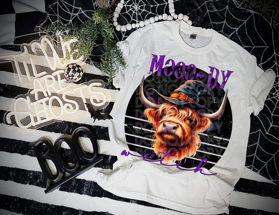 Moody witch cow (DD) 52804 DTF transfer