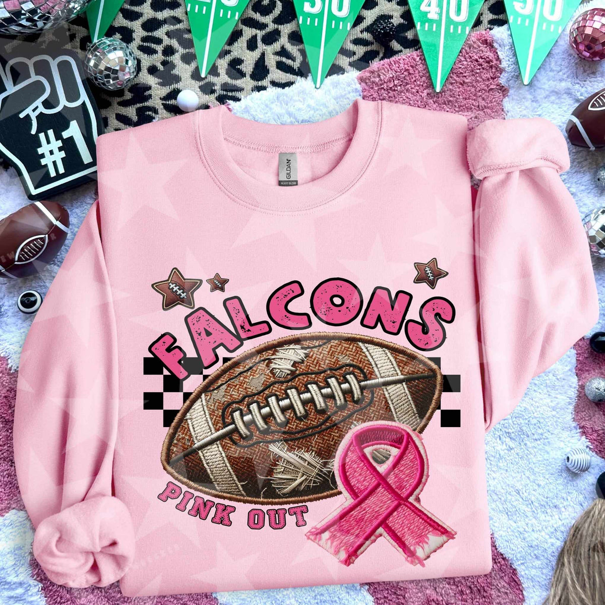 Falcons pink out football (HW) 58143 DTF transfer