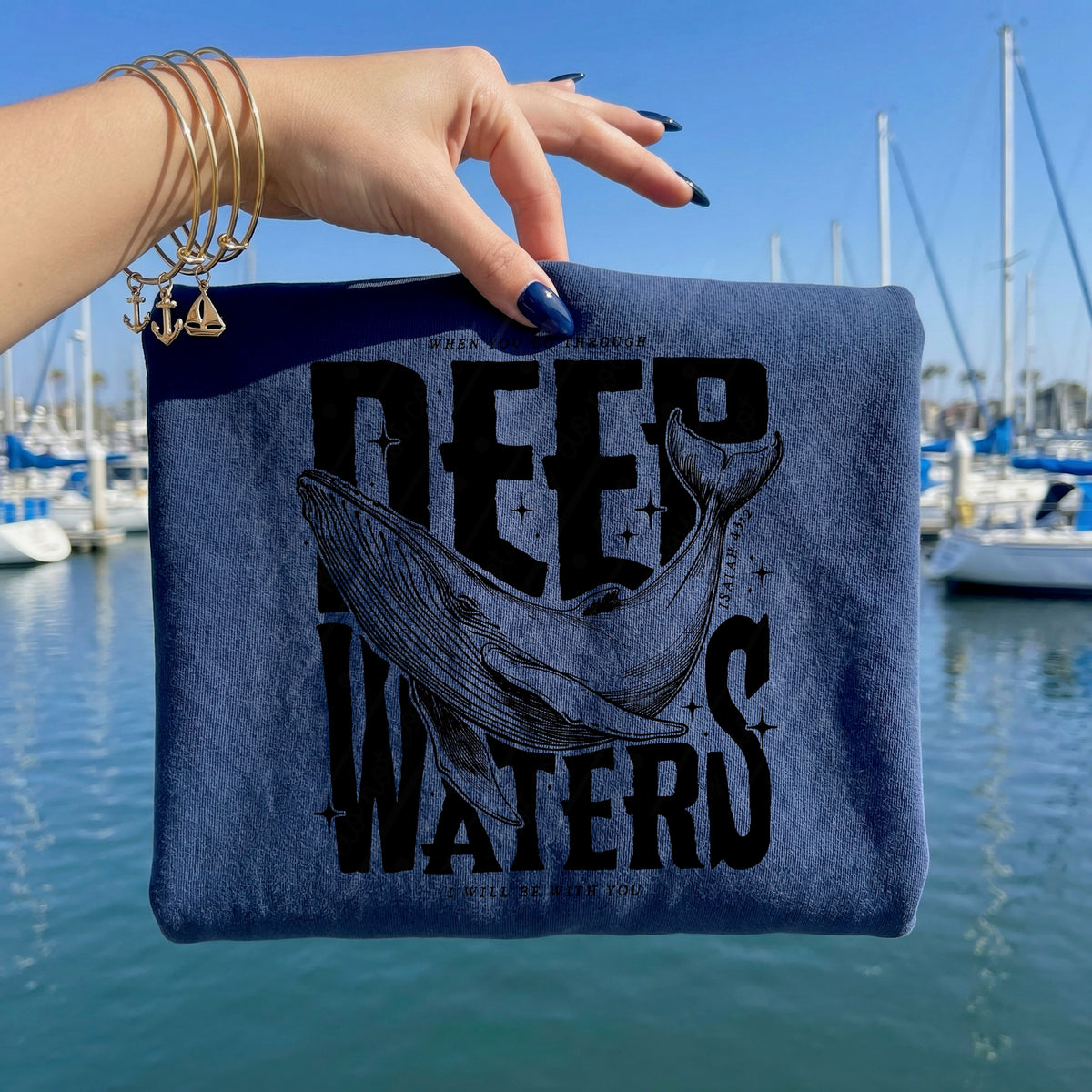 Deep waters whale (black words) DTF Transfer